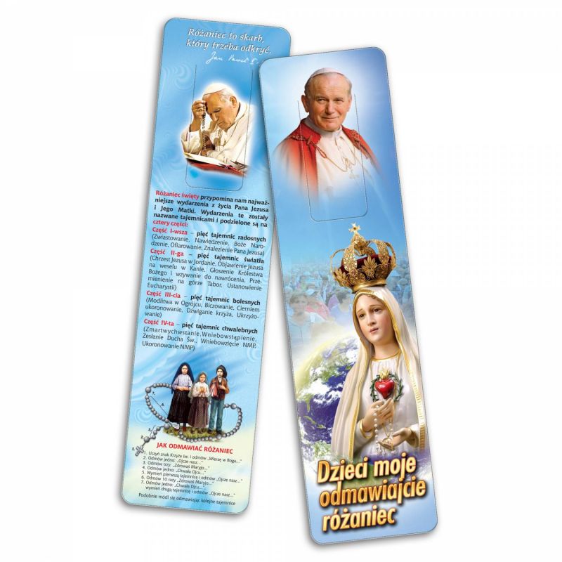 Zakładka do książki - Różaniec - Matka Boża Fatimska - RÓŻAŃCE, KORONKI, TAJEMNICE RÓŻAŃCOWE - Zakładka do książki - Różaniec - Matka Boża Fatimska
