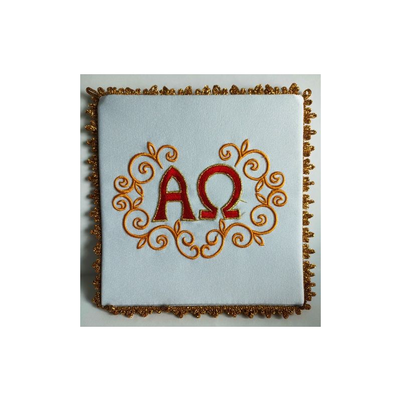 Palka haftowana Alfa i Omega (26) - kolor biały, srebrny - Palka haftowana Alfa i Omega (26)
