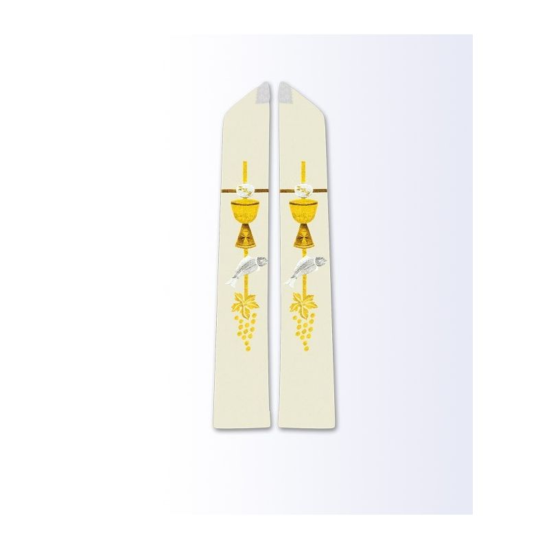 Stuła ecru z motywem eucharystycznym - EUCHARYSTYCZNE - Stuła ecru z motywem eucharystycznym