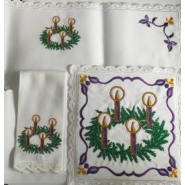 Bielizna kielichowa haftowana, Adwent (4) - Bielizna kielichowa adwentowa - zdjęcie 3 - Bielizna kielichowa haftowana, Adwent (4)