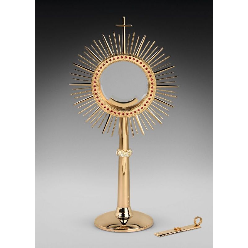 Monstrancja mosiężna, pozłacana - 64 cm (D36) - MONSTRANCJE - Monstrancja mosiężna, pozłacana - 64 cm (D36)