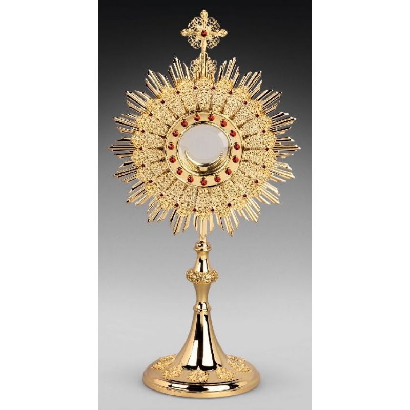Monstrancja mosiężna, pozłacana - 65 cm (D37) - MONSTRANCJE - Monstrancja mosiężna, pozłacana - 65 cm (D37)
