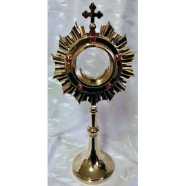 Monstrancja mosiężna, pozłacana - 42 cm (D38) - MONSTRANCJE