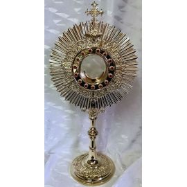 Monstrancja mosiężna, pozłacana - 55 cm (D43) - MONSTRANCJE