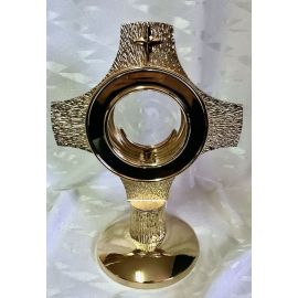 Monstrancja mosiężna, pozłacana - 29 cm (D45) - MONSTRANCJE