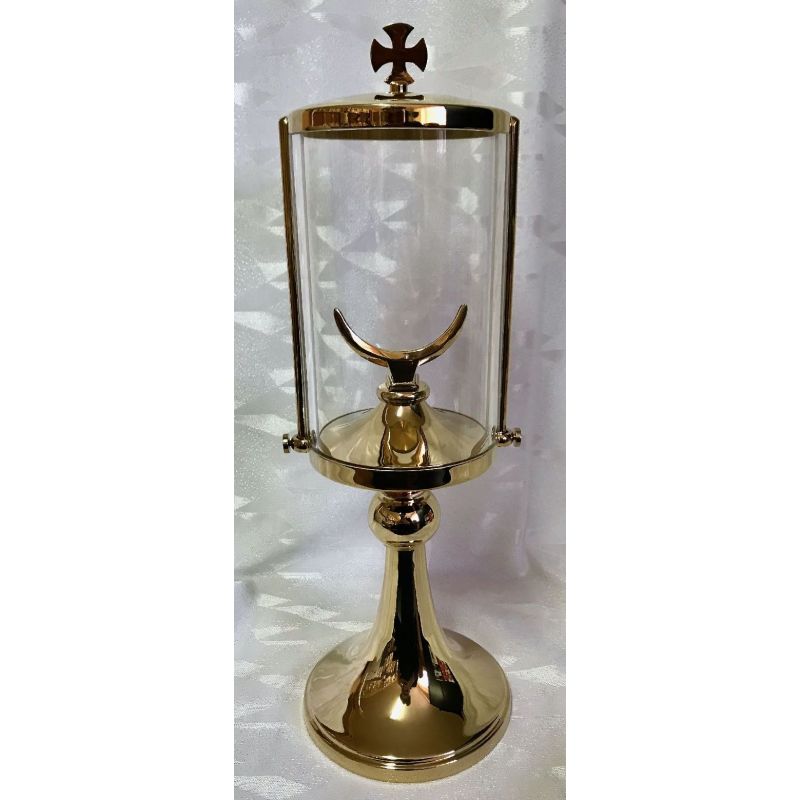 Monstrancja mosiężna, pozłacana - 36 cm (D48) - MONSTRANCJE - Monstrancja mosiężna, pozłacana - 36 cm (D48)