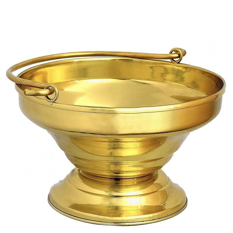 Kociołek na wodę święconą mosiężny 13 cm (A1) - KOCIOŁKI NA WODĘ ŚWIĘCONĄ - Kociołek na wodę święconą mosiężny 13 cm (A1)