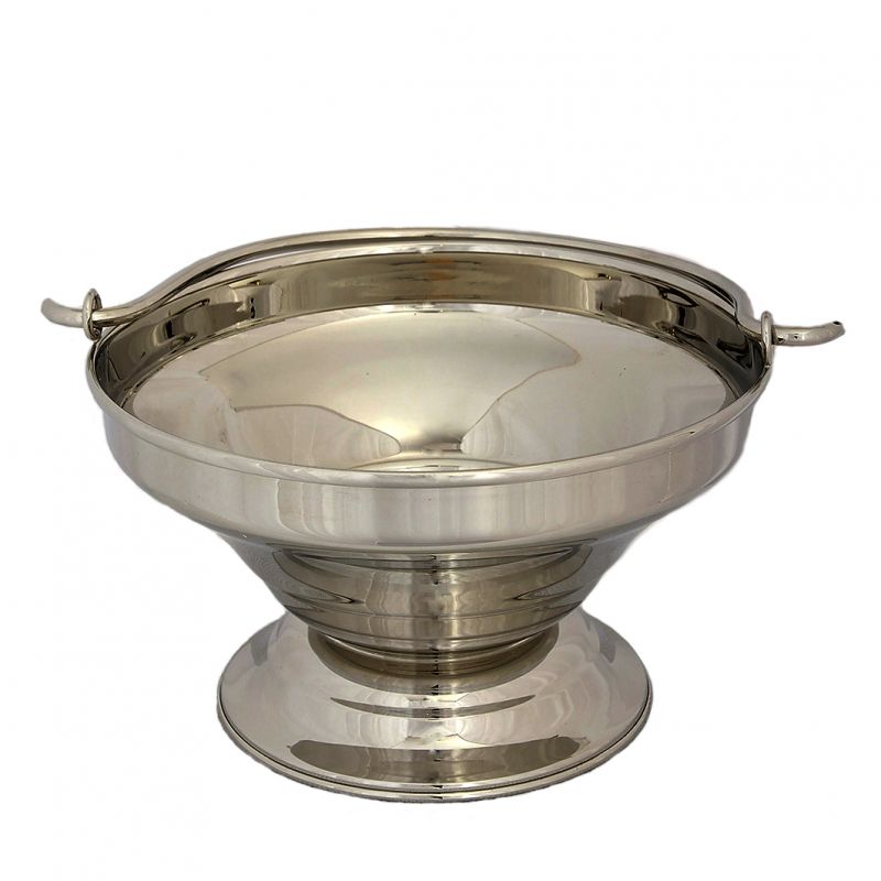 Kociołek na wodę święconą mosiężny, niklowany 13 cm (A2) - KOCIOŁKI NA WODĘ ŚWIĘCONĄ - Kociołek na wodę święconą mosiężny, niklowany 13 cm (A2)