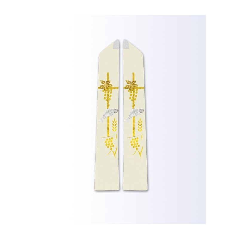Stuła ecru z motywem eucharystycznym - EUCHARYSTYCZNE - Stuła ecru z motywem eucharystycznym