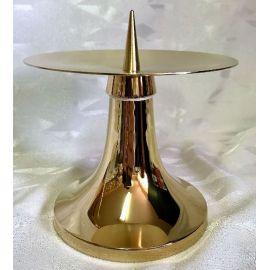 Świecznik ołtarzowy 11 cm, mosiężny, pozłacany (2) - ŚWIECZNIKI / LICHTARZE