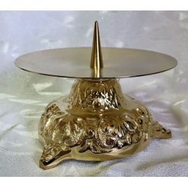 Świecznik ołtarzowy 8 cm, mosiężny, pozłacany (4) - ŚWIECZNIKI / LICHTARZE