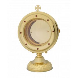 Kustodia na dużą hostię, mosiężna, pozłacana - 30 cm - KUSTODIA