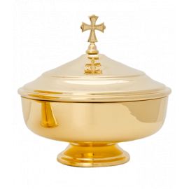 Patena z przykrywką, mosiężna, pozłacana - 14 cm - PATENY LITURGICZNE