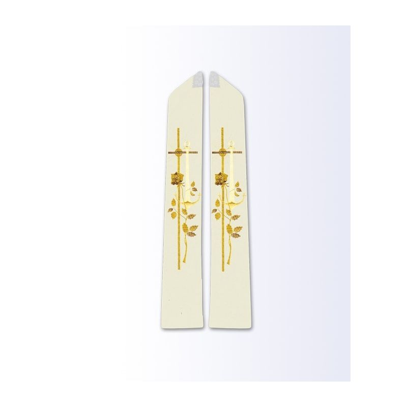 Stuła ecru z motywem eucharystycznym - EUCHARYSTYCZNE - Stuła ecru z motywem eucharystycznym