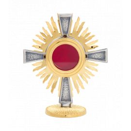 Relikwiarz mosiężny, pozłacany - 13 cm - RELIKWIARZE