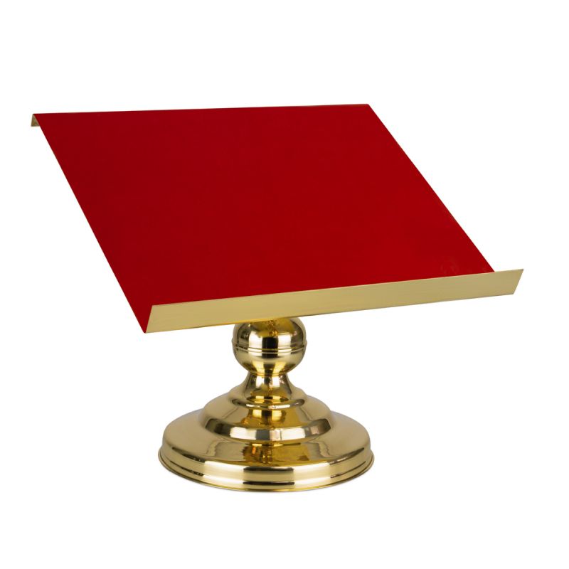 Pulpit, podstawa pod mszał z czerwonym suknem - 43 cm - PODSTAWA POD MSZAŁ/EWANGELIARZ - Pulpit, podstawa pod mszał z czerwonym suknem - 43 cm
