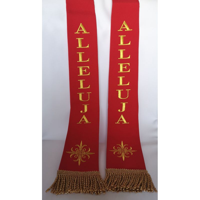 Stuła Alleluja na krzyż - wielkanocna 70 cm - Stuła na krzyż Alleluja - Stuła Alleluja na krzyż - wielkanocna 70 cm