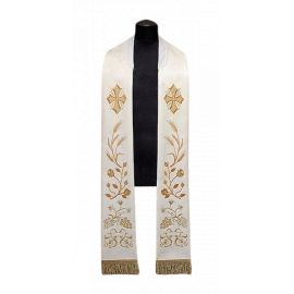 Stuła haftowana - krzyże, kłosy, róże (35) - EUCHARYSTYCZNE