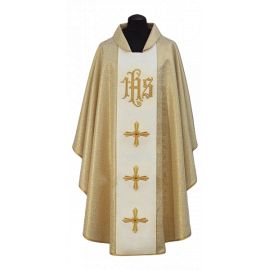 Ornat haftowany IHS + Krzyż - kolory liturgiczne - Ornaty haftowane - zdjęcie 4 - Ornat haftowany IHS + Krzyż - kolory liturgiczne