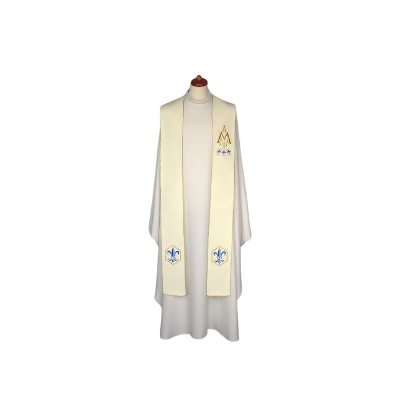 Stuła haftowana Maryjna - napis Maria (16) - EUCHARYSTYCZNE - Stuła haftowana Maryjna - napis Maria (16)