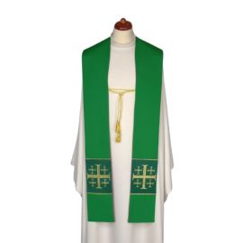 Stuła dwustronna czerwono/zielona z ozdobnym sznurkiem (22) - EUCHARYSTYCZNE - zdjęcie 2 - Stuła dwustronna czerwono/zielona z ozdobnym sznurkiem (22)