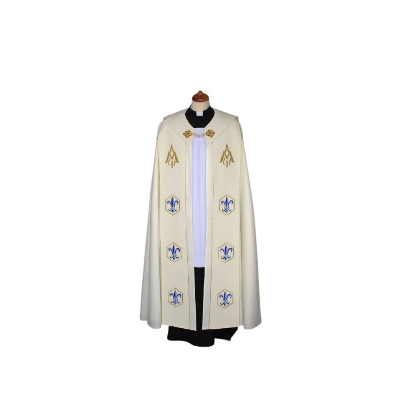 Kapa maryjna ecru haftowana (74) - KAPY LITURGICZNE - Kapa maryjna ecru haftowana (74)