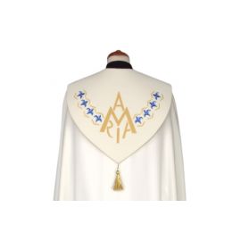 Kapa maryjna ecru haftowana (74) - KAPY LITURGICZNE - zdjęcie 2 - Kapa maryjna ecru haftowana (74)