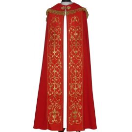 Kapa czerwona IHS + stuła - KAPY LITURGICZNE