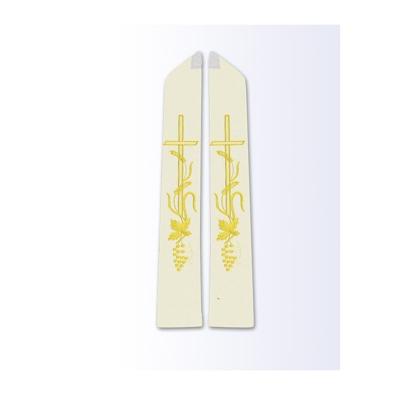 Stuła ecru z motywem eucharystycznym - EUCHARYSTYCZNE - Stuła ecru z motywem eucharystycznym