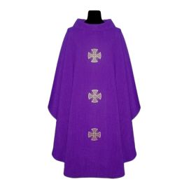 Ornat z lnu - kolory liturgiczne krzyż - Ornaty lniane - zdjęcie 2 - Ornat z lnu - kolory liturgiczne