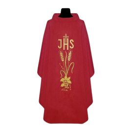 Ornat z lnu - kolory liturgiczne IHS - Ornaty lniane - zdjęcie 3 - Ornat z lnu - kolory liturgiczne IHS