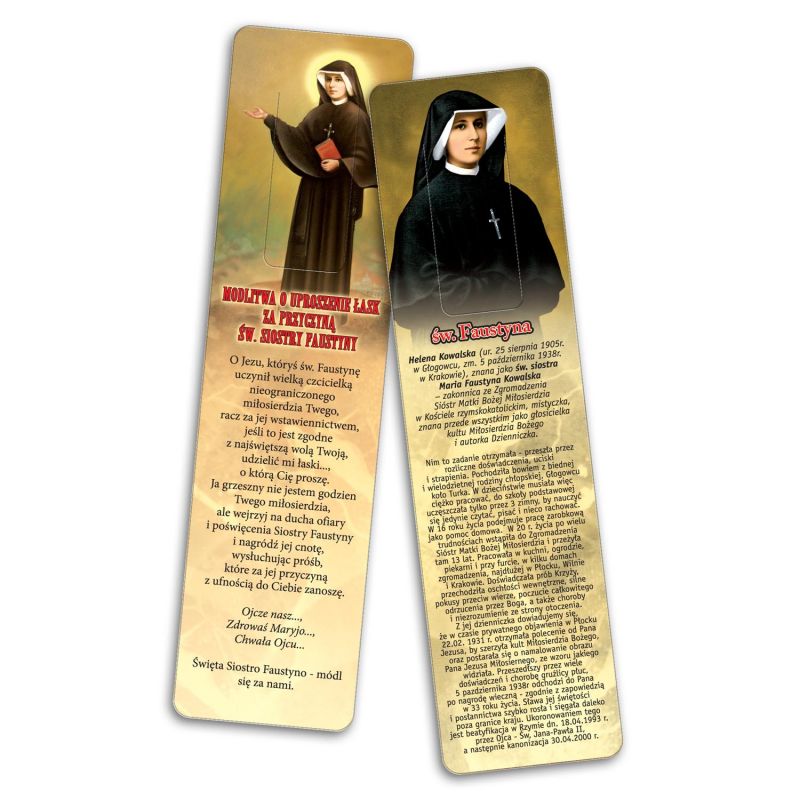 Zakładka do książki - Św. Faustyna - Zakładki religijne do książek - Zakładka do książki - Św. Faustyna