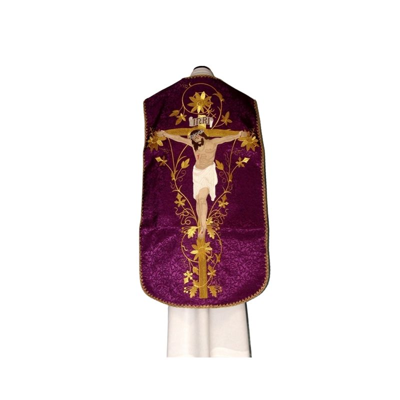 Ornat rzymski adamaszek - Jezus ukrzyżowany (15) - Ornaty rzymskie - Ornat rzymski aksamit - Jezus ukrzyżowany (15)