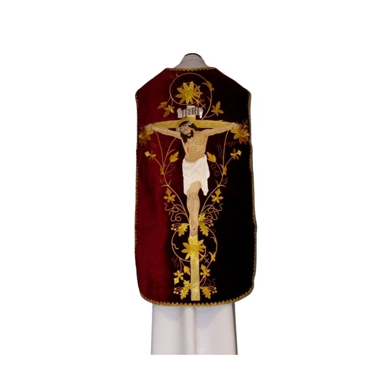 Ornat rzymski aksamit - Jezus ukrzyżowany (18) - Ornaty rzymskie - Ornat rzymski aksamit - Jezus ukrzyżowany (18)