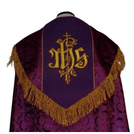 Kapa haftowana - IHS (kolory liturgiczne) - rozeta - KAPY LITURGICZNE - zdjęcie 2 - Kapa haftowana - IHS (kolory liturgiczne) - rozeta