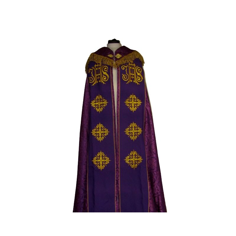 Kapa haftowana - IHS (kolory liturgiczne) - rozeta - KAPY LITURGICZNE - Kapa haftowana - IHS (kolory liturgiczne) - rozeta