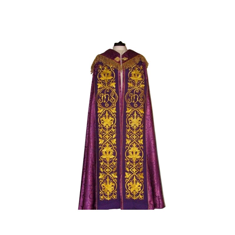 Kapa haftowana - IHS fiolet - rozeta (1) - KAPY LITURGICZNE - Kapa haftowana - IHS  (kolory liturgiczne) - rozeta (1)