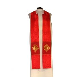 Kapa haftowana - IHS czerwona - rozeta (1) - KAPY LITURGICZNE - zdjęcie 3 - Kapa haftowana - IHS czerwona - rozeta (1)