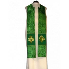 Kapa haftowana - IHS zielona - rozeta (1) - KAPY LITURGICZNE - zdjęcie 3 - Kapa haftowana - IHS zielona - rozeta (1)