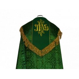 Kapa haftowana - IHS zielona - rozeta (1) - KAPY LITURGICZNE - zdjęcie 2 - Kapa haftowana - IHS zielona - rozeta (1)