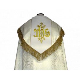 Kapa haftowana - IHS biała - rozeta (1) - KAPY LITURGICZNE - zdjęcie 2 - Kapa haftowana - IHS biała - rozeta (1)