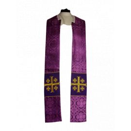 Kapa haftowana - Krzyż Jerozolimski fiolet - rozeta (3) - KAPY LITURGICZNE - zdjęcie 3 - Kapa haftowana - Krzyż Jerozolimski fiolet - rozeta (3)