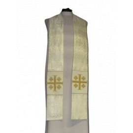 Kapa haftowana - Krzyż Jerozolimski ecru - rozeta (3) - KAPY LITURGICZNE - zdjęcie 3 - Kapa haftowana - Krzyż Jerozolimski ecru - rozeta (3)