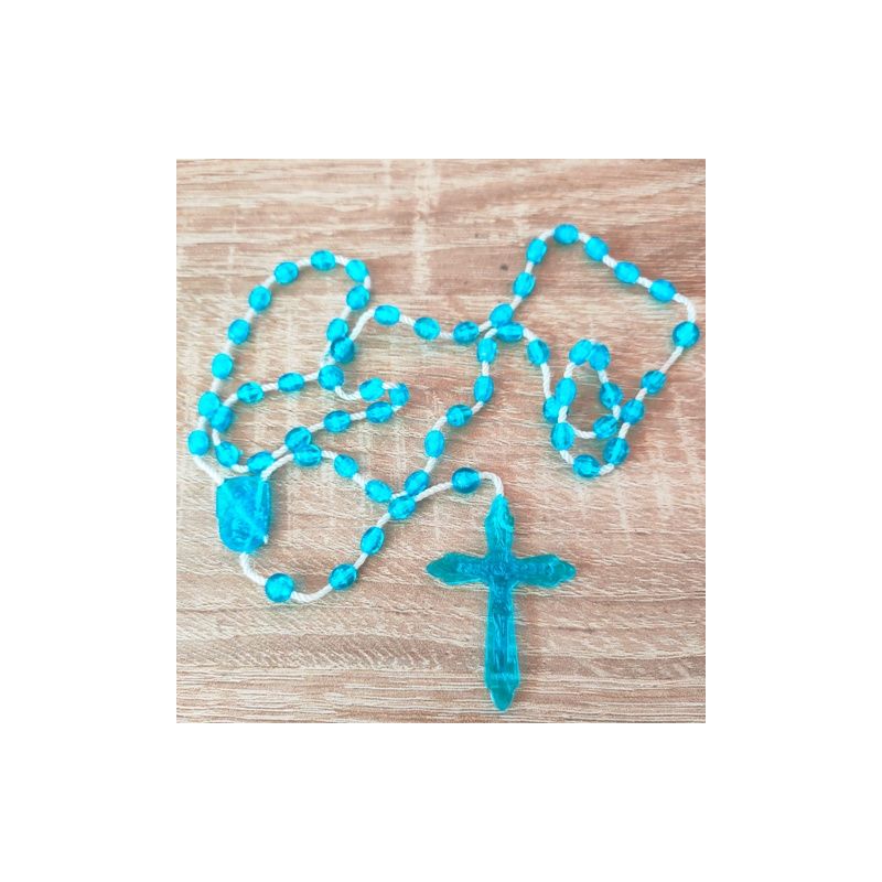 Różaniec plastikowy model blue - RÓŻAŃCE, KORONKI, TAJEMNICE RÓŻAŃCOWE - Różaniec plastikowy model blue