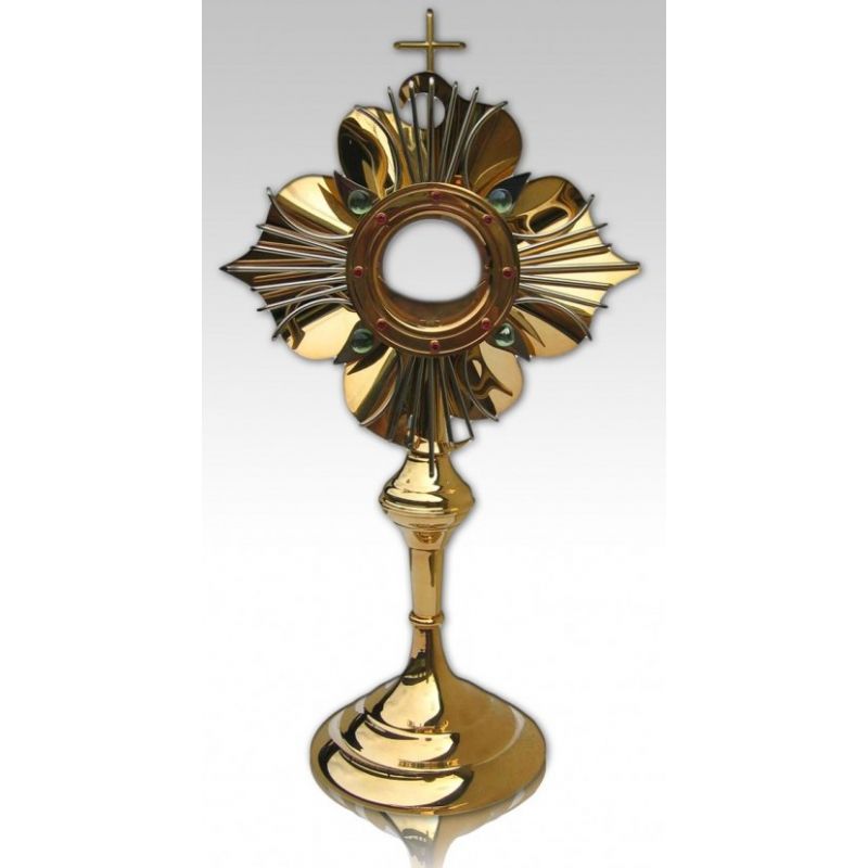 Monstrancja pozłacana, elementy srebrzone - 45 cm (S7) - MONSTRANCJE - Monstrancja pozłacana, elementy srebrzone - 45 cm (S7)