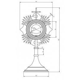 Monstrancja pozłacana, elementy srebrzone - 45 cm (S7) - MONSTRANCJE - zdjęcie 2 - Monstrancja pozłacana, elementy srebrzone - 45 cm (S7)