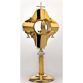 Monstrancja Alfa i Omega, pozłacana, elementy srebrzone - (S9) - MONSTRANCJE - zdjęcie 2 - Monstrancja Alfa i Omega, pozłacana, elementy srebrzone - (S9)