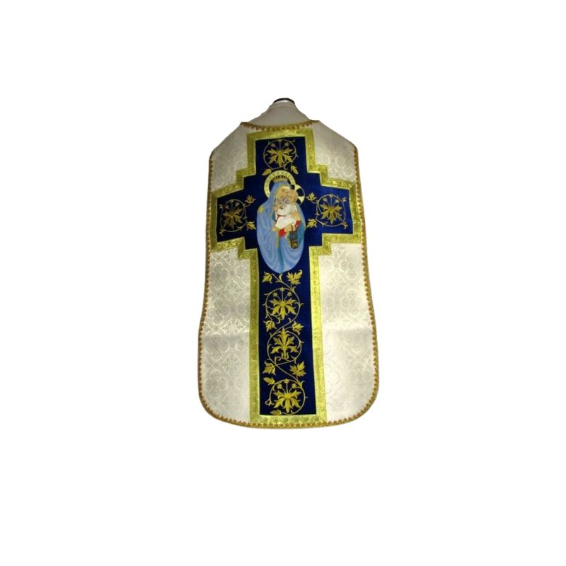 Ornat rzymski haftowany Matka Boża Szkaplerzna - Ornaty Maryjne - Ornat rzymski haftowany Matka Boża Szkaplerzna