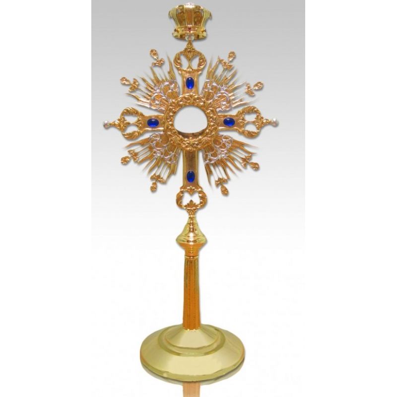 Monstrancja pozłacana, elementy srebrzone - 80 cm (S15) - MONSTRANCJE - Monstrancja pozłacana, elementy srebrzone - 80 cm (S15)