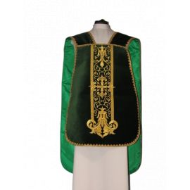 Ornat rzymski zielony aksamit (46) - Ornaty rzymskie - zdjęcie 2 - Ornat rzymski aksamit (46)